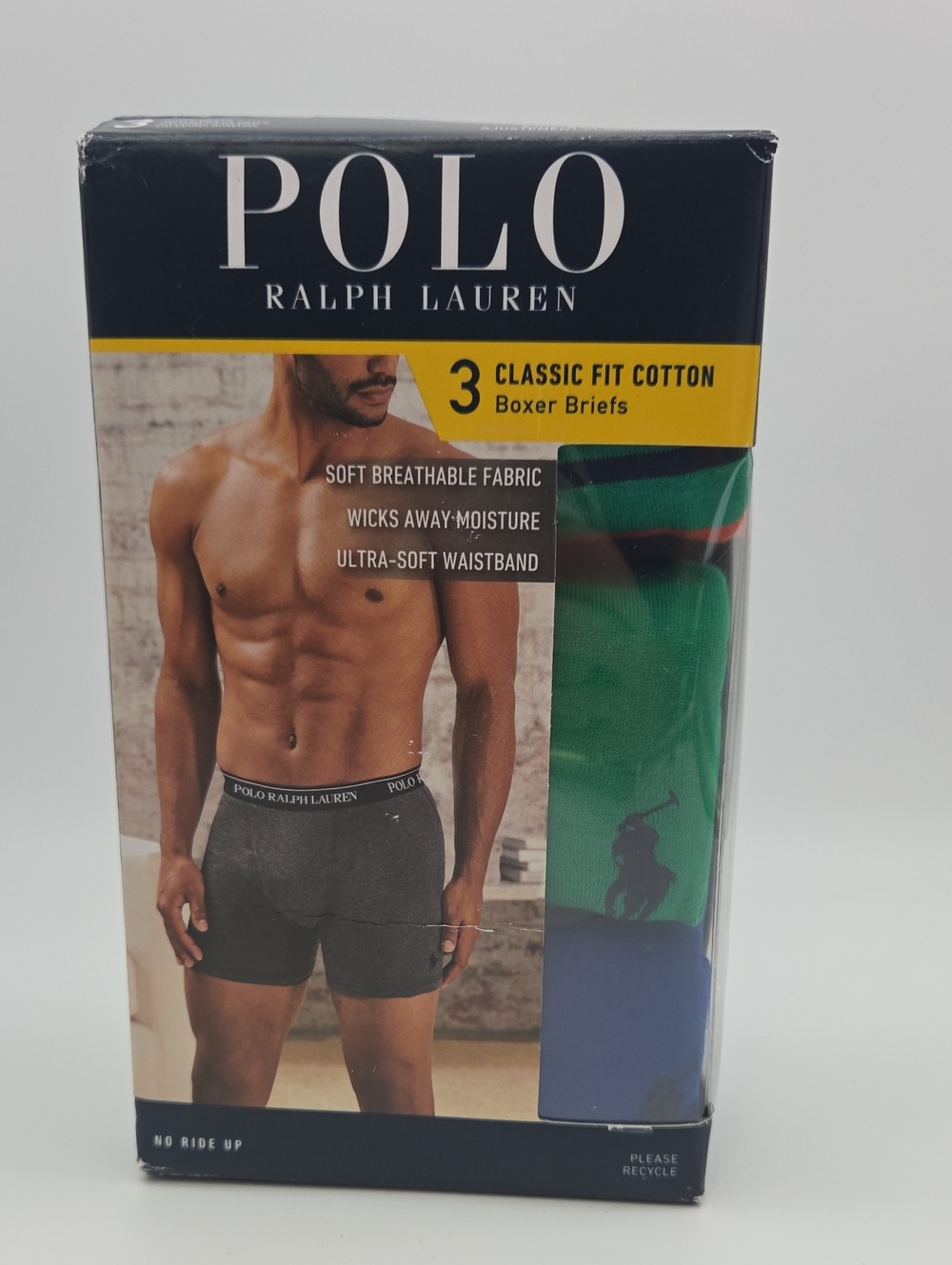 Polo by Ralph Lauren 3-Pack Classic FitCotton Boxer Briefs - Green, Blue And Mix